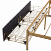4ft6 Double Gold Metal Bed Frame with Drawer Storage Headboard Charging Station