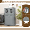 Storage Cabinet Linen Storage Cabinet with Doors-Grey Bathroom