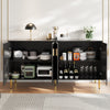 Modern Sideboard Storage Cabinet with Adjustable Shelves for Living Room Black