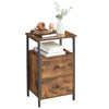 Bedside Table, Sofa Table, Nightstand with 2 Drawers, Industrial LET521B01