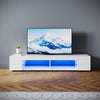 135 160 180cm High Gloss White TV Stand Cabinet Storage Shelves with LED Lights