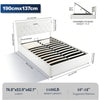 LED OTTOMAN STORAGE PANEL WHITE FABRIC UPHOLSTERED DOUBLE BED FRAME Iwzcvvcjhewl
