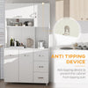 Freestanding Kitchen Storage Cabinet w/ Cupboard Cabinets Drawers Handles Shelf