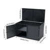 400 Litre PE Wicker Shed Waterproof Outdoor Garden Storage Box Furniture Utility