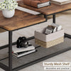 2-Tier Coffee Table End Table Living Room Center Table with Mesh Storage Shelf
