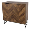 Rustic Oak Finish 2 Door Sideboard Multi Storage Cabinet Dinning Room, Hallway