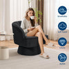 360° Swivel Accent Chair Upholstered Barrel Chair w/Striped Backrest Living Room