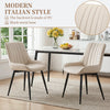 2PCS Faux Leather Dining Chairs Upholstered seat with Metal Legs Kitchen Vojsnjm