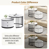 Nesting Coffee Tables Set of 2 Round Sofa Side Tables with Storage Living Room