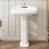 Pedestal Bathroom Sink Compact with Overflow & 3 Pre-Drilled Holes for 4" Faucet