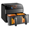 12L Dual Zone Digital Air Fryer Oven Cooker Oil Free Low Fat with 100 Tray Large