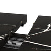 Extendable Dining Table with Marble Pattern Black Console Table with V Legs