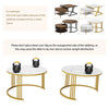 Set of 2 Nesting Coffee Tables Round Stacking Sofa Side Tables for Living Room