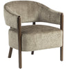 Accent Chair, Upholstered Armchair with Solid Wood Legs, Light Brown