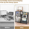Bikoney Record Player Stand with 3-Tier Vinyl Storage – Turntable Table Holds