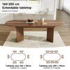 Extendable Table, 160(200)x90cm, Oval Dining Table for 6-8 Seater, Walnut Finish