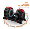 Black Adjustable Rotation Weight Gym Dumbbells 2 x 24kg - Pair Set (48KG Total)