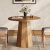 Small Round Dining Table for 2-4 People, 80cm Kitchen Table with Octagonal Base