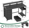 120CM Computer Desk with 4 Fabric Drawers, Gaming Desk with Power Outlets,