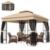 3 x 3 m Garden Gazebo with Shelves, UPF50+ Permanent Gazebo