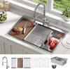 Topmount Drop in Single Bowl Stainless Steel Sink, with Standard Faucet