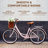 24/26Inch VIRIBUS Ladies Women's Beach Cruiser Bike Bicycle w/ Basket Comfort