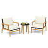 3 Piece Patio Chair Set Outdoor Rattan Furniture Set Wicker Chair & Table Set