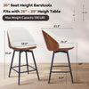 26in Bar Stools Set of 2 Swivel Counter Height Chairs w/ Metal Legs & Footrest