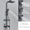 Exposed Shower Taps Mixer Valve Black Bathroom Square Twin Head Bar Shower Set