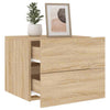 Wall-mounted Bedside Cabinet with LED Lights Sonoma Oak