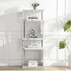 Miami High Gloss Slim Shelving Unit In Filo Marble Effect