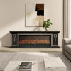 Electric Fireplace With 70in TV Stand Unit Cabinet Fire Logs Heater Flame 10 LED