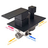 Concealed 2 Way Shower Mixer Square Black 16" Ceiling Shower Head Handset Kit