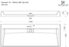Bathroom Wash Basin Sink Stone Wall Hung Countertop Large +Waste Trap 1200x460mm
