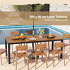 COSTWAY 8-Person Outdoor Dining Table 200 x 90cm Acacia Wood Patio Table