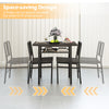 Rectangular Kitchen Table & 2 Chairs with Storage Rack-Gray