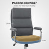 Linen Fabric Office Desk Chair with Rocking Function, Charcoal Grey