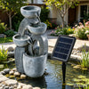 Garden Solar Water Feature LED Light Fountain Outdoor Indoor Resin Ornament Pump
