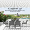 7 Piece Garden Dining Set Outdoor Table and 6 Chairs Furniture Grey