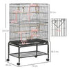 Budgie Cage, Bird Cage w/ Stand, Toys, Accessories, for Canaries, Finches
