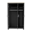 Wooden 3 Door Wardrobe with Hanging Rail Drawers Bedroom Storage Furniture
