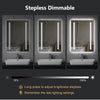 LED Bathroom Mirror with 3 Mode Lights Demister Illuminate Touch Sensor Anti-fog