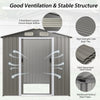 6 X 4 Feet Outdoor Metal Storage Shed with Ventilation Sliding Doors