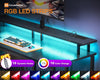 Gaming Desk with LED Lights, 120x50 cm Computer desk with Power Outlets, Gaming