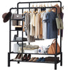 Heavy Duty Clothes Rail 120Kg Load Sturdy Clothes Rack with Shelfs & Shoe Rack