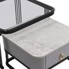 Square Nesting Coffee Table Set of 2 Stacking Side Tables with 2 Drawers Storage
