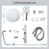 Bathroom Thermostatic Exposed Shower Mixer Twin Rain Head Round Bar Set Chrome