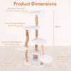 168 cm Tall Solid Wood Cat Tree Modern Wooden Cat Tower w/ Perch