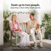 Garden Bench 2 Seater, Sage Green HDPE Outdoor Seating, Vonhaus