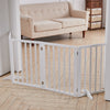 4 Panels Folding Pet Gate Freestanding Wooden Dog Fence Safety Barrier Divider
